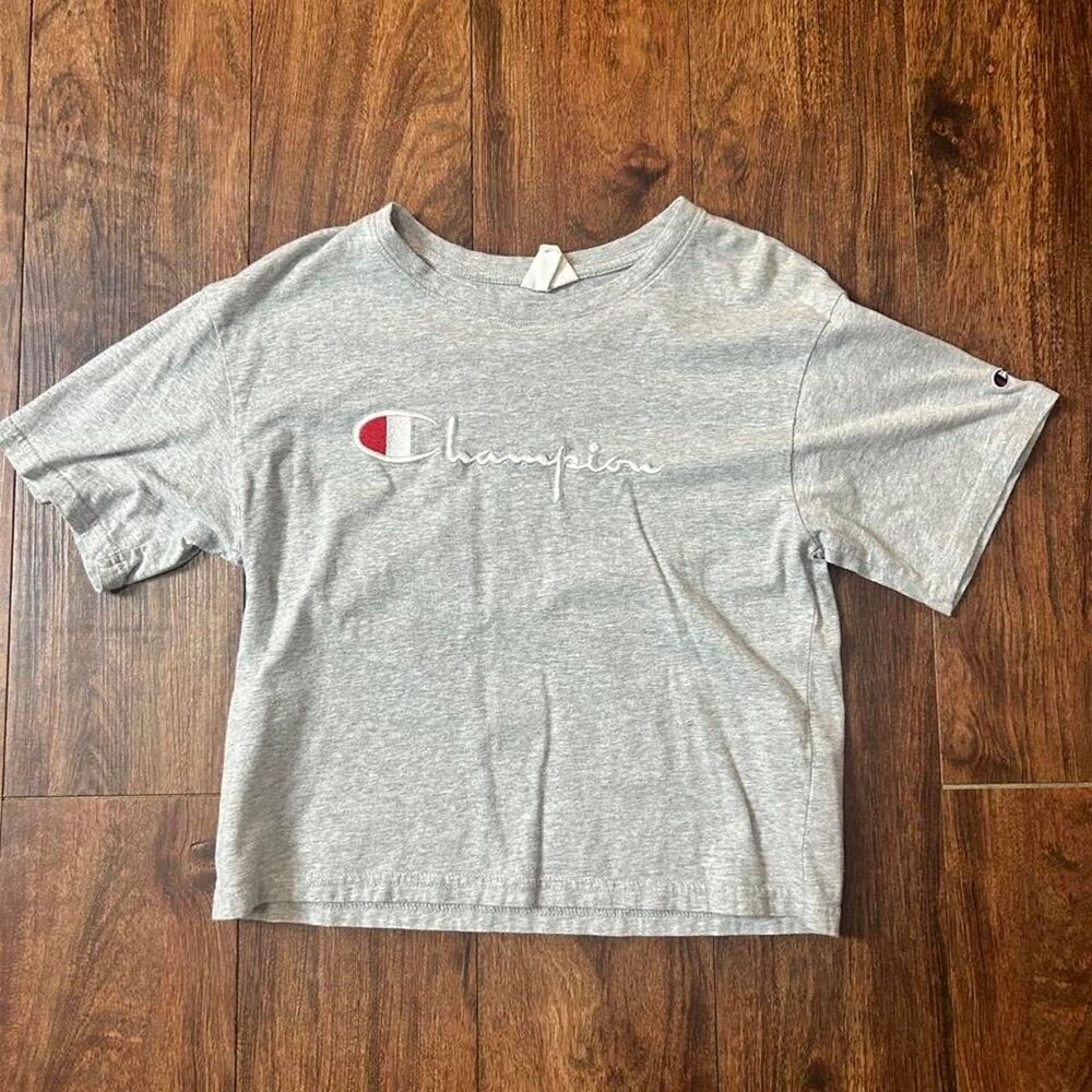 Women's Large Champion Women's Grey Cropped T-shirt